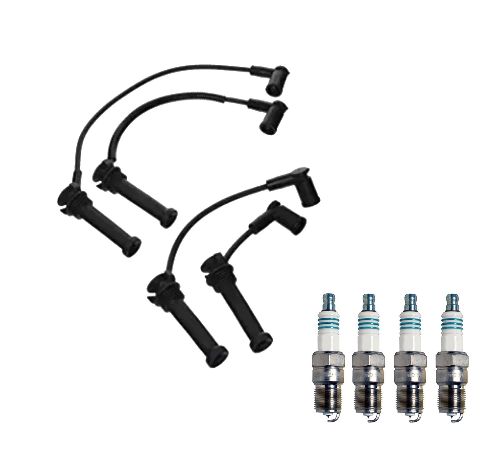 Denso 7mm Wire Set & 4 Iridium Power Spark Plugs for Mazda 6 (2003–2008)
