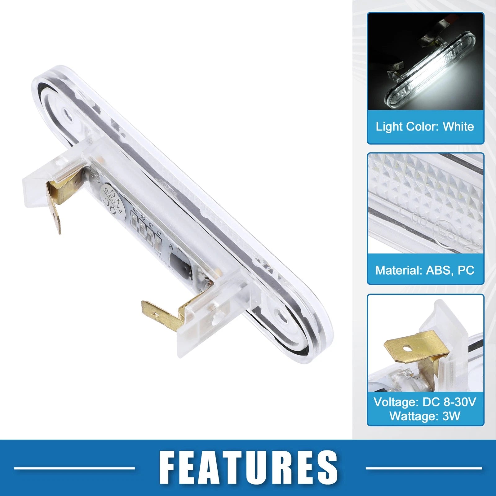 2X White LED License Plate Light 1248200256 3528SMD for Mercedes-Benz C220 (2010–2015)