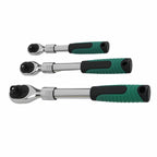 3PC Socket Wrench Set with Extendable Handle 72-Tooth Mechanic Tools