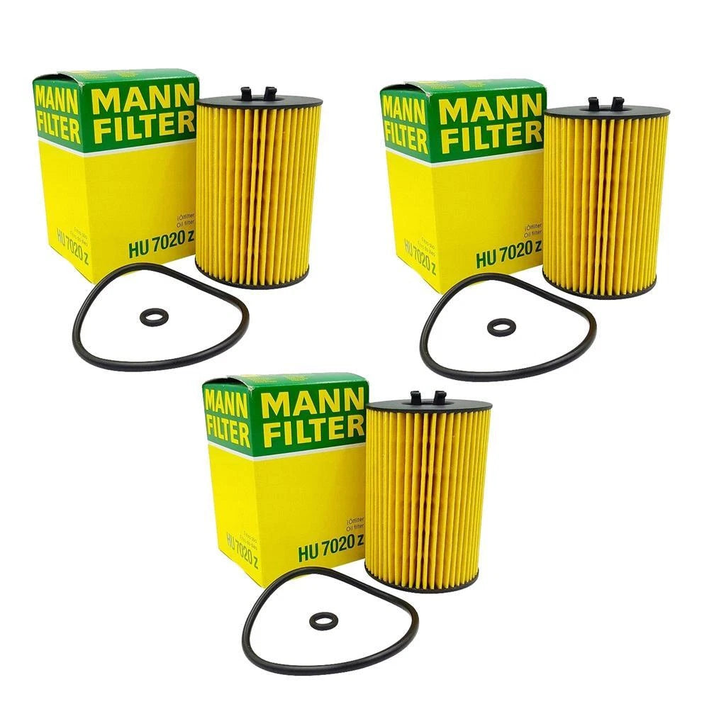 Set of 3 Oil Filters HU 7020 for Audi A3, VW Beetle, Golf, Jetta (2000–2023)