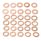 30Pcs M12x1.5 Copper Oil Drain Plug Gasket Seal Washer for Universal Fit