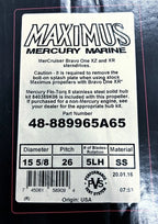 Set of 5 Maximus Propellers for Mercury Marine (48-889965A65)