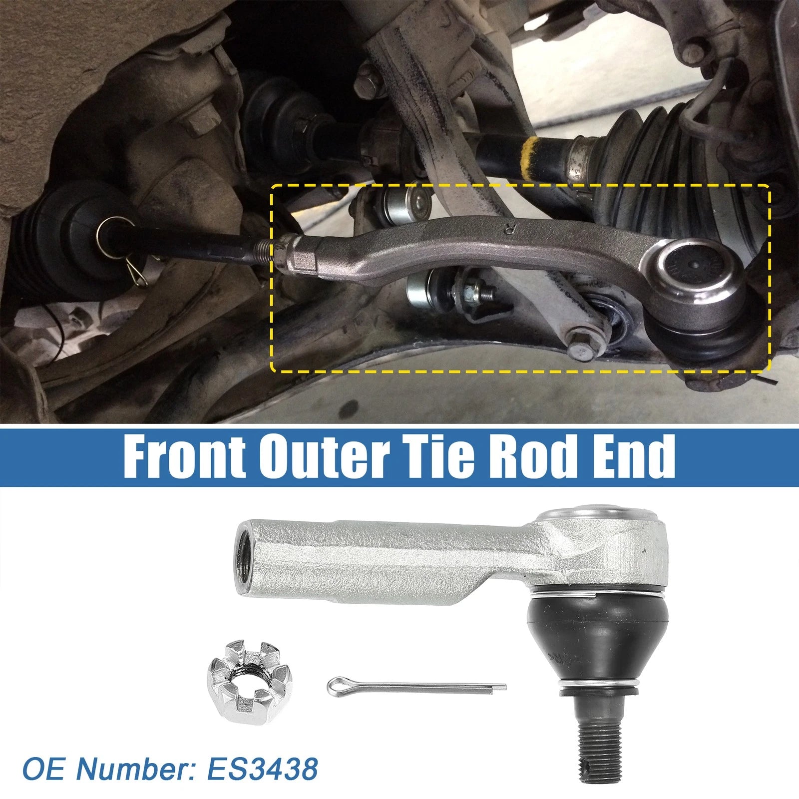 2X Front Outer Tie Rod End ES3438 for Nissan Altima 