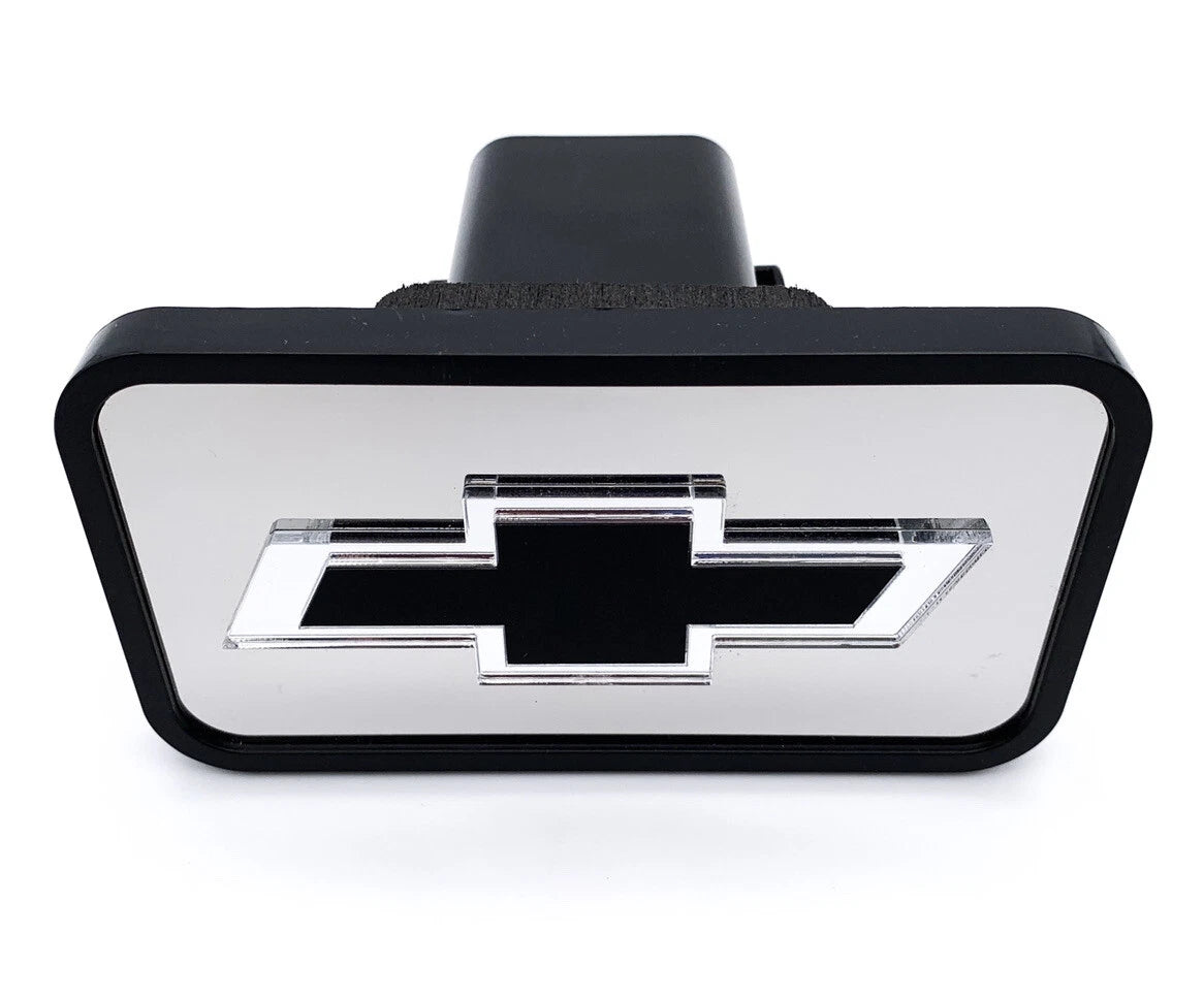 Tow Hitch Cover ABS Mirror Black Chevy Bowtie for 2 Inch Receiver (Fits)