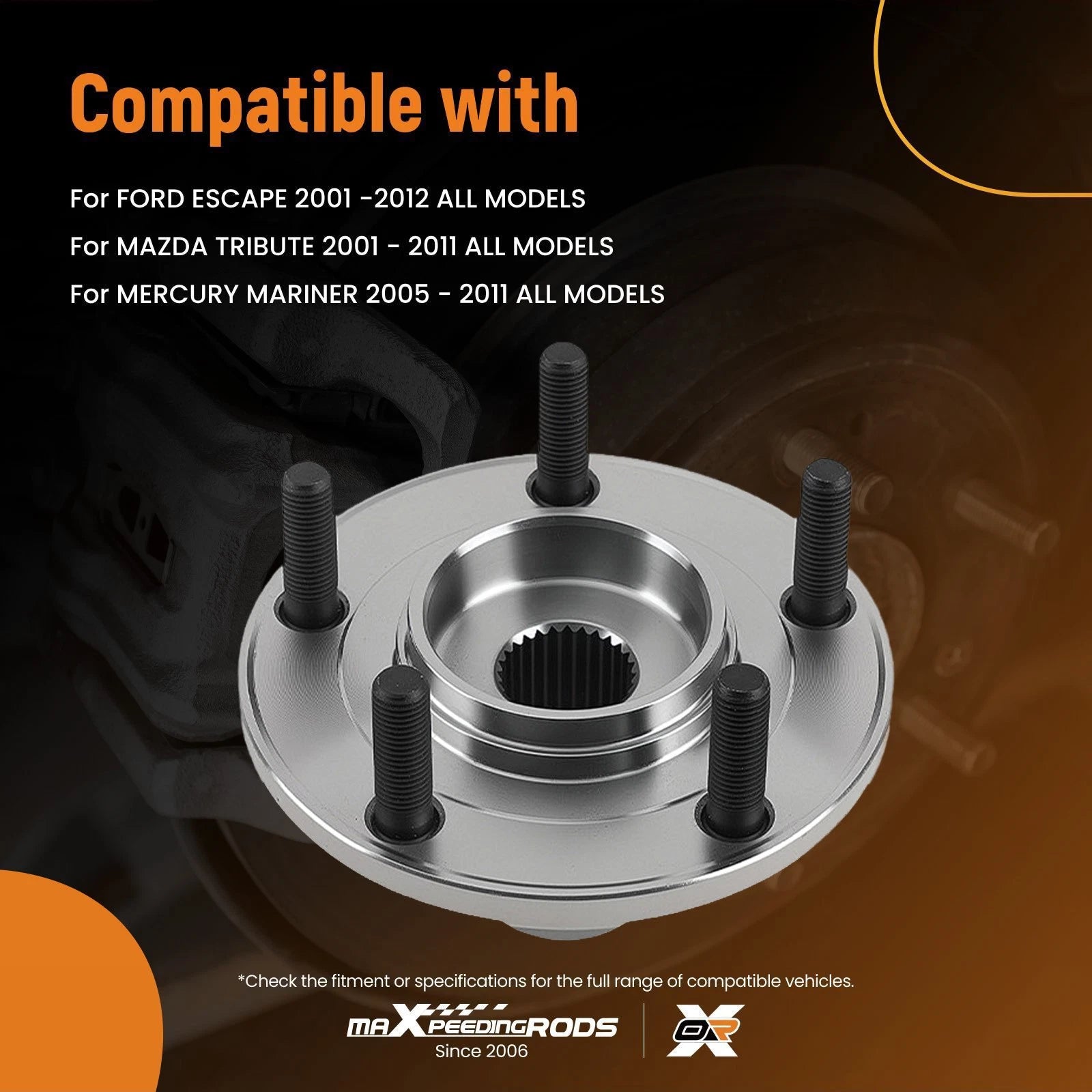 Front Wheel Bearing Hub for Ford Escape and Mazda Tribute (2001–2012)