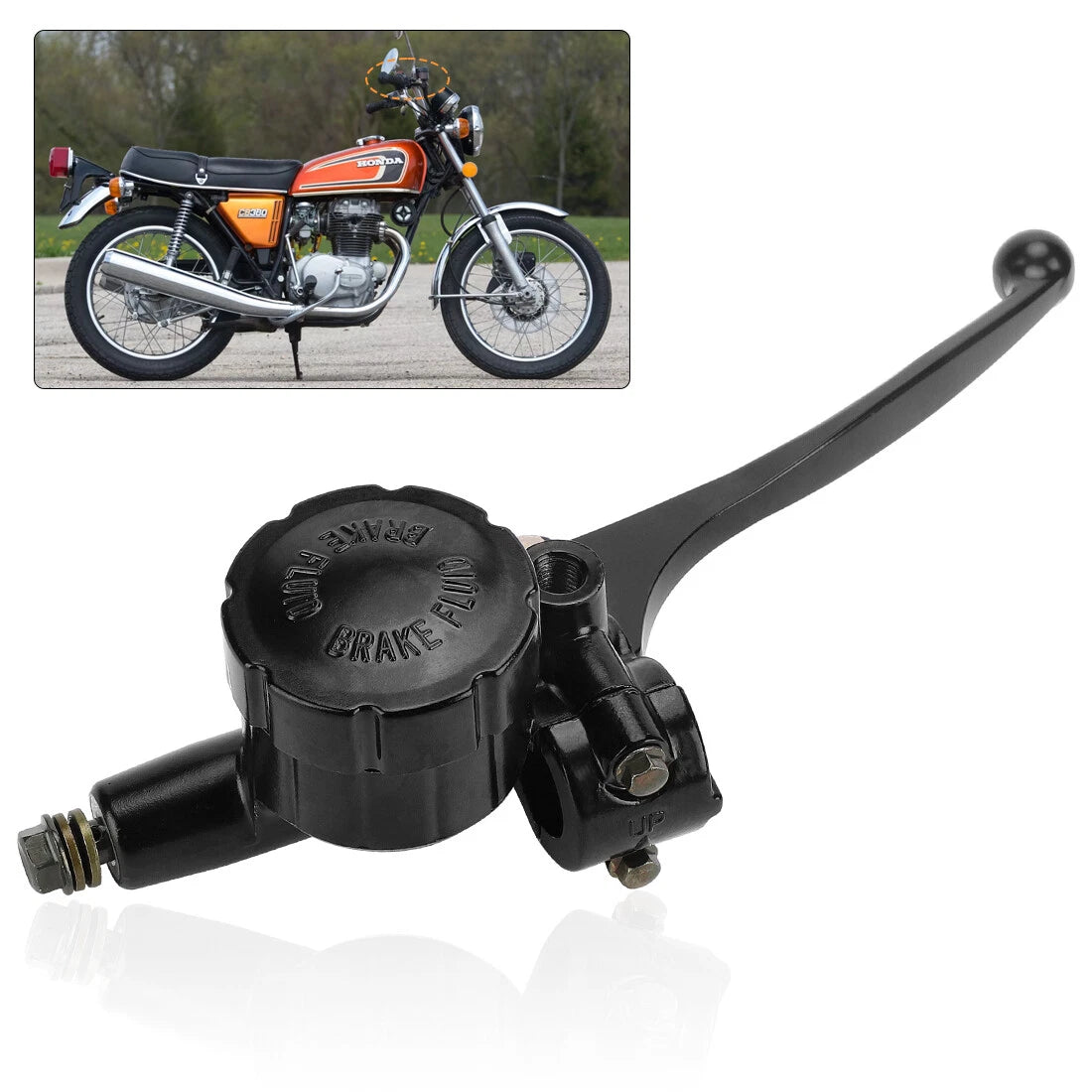 Front Brake Master Cylinder 5/8" Bore for Honda CB350 CB366 CB450 CB500 CB550 CB750 (1968–1978)