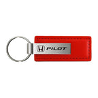 Red Leather Keychain KC1542.PIL - Officially Licensed for Honda Pilot