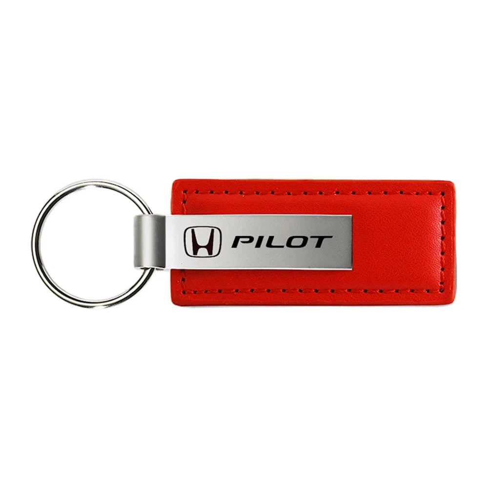 Red Leather Keychain KC1542.PIL - Officially Licensed for Honda Pilot