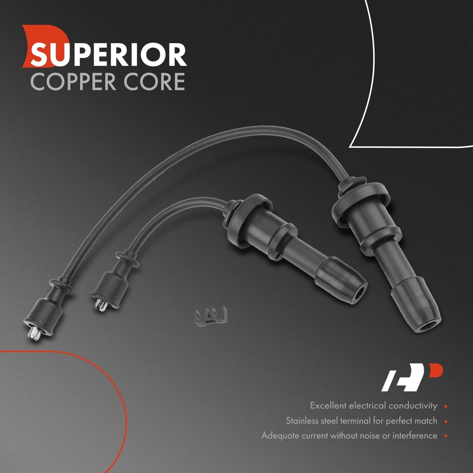 2X Spark Plug Wire Set for Hyundai Sonata, Santa Fe, Kia Optima (2006–2010)