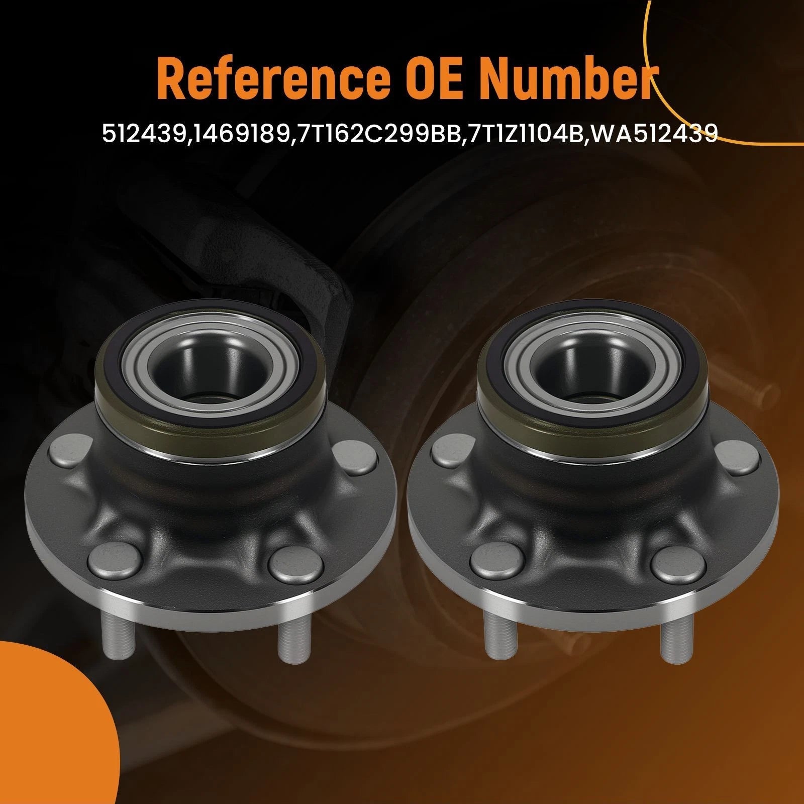 2X Rear Wheel Hub Assembly for Ford Transit Connect (2010–2013) 512439