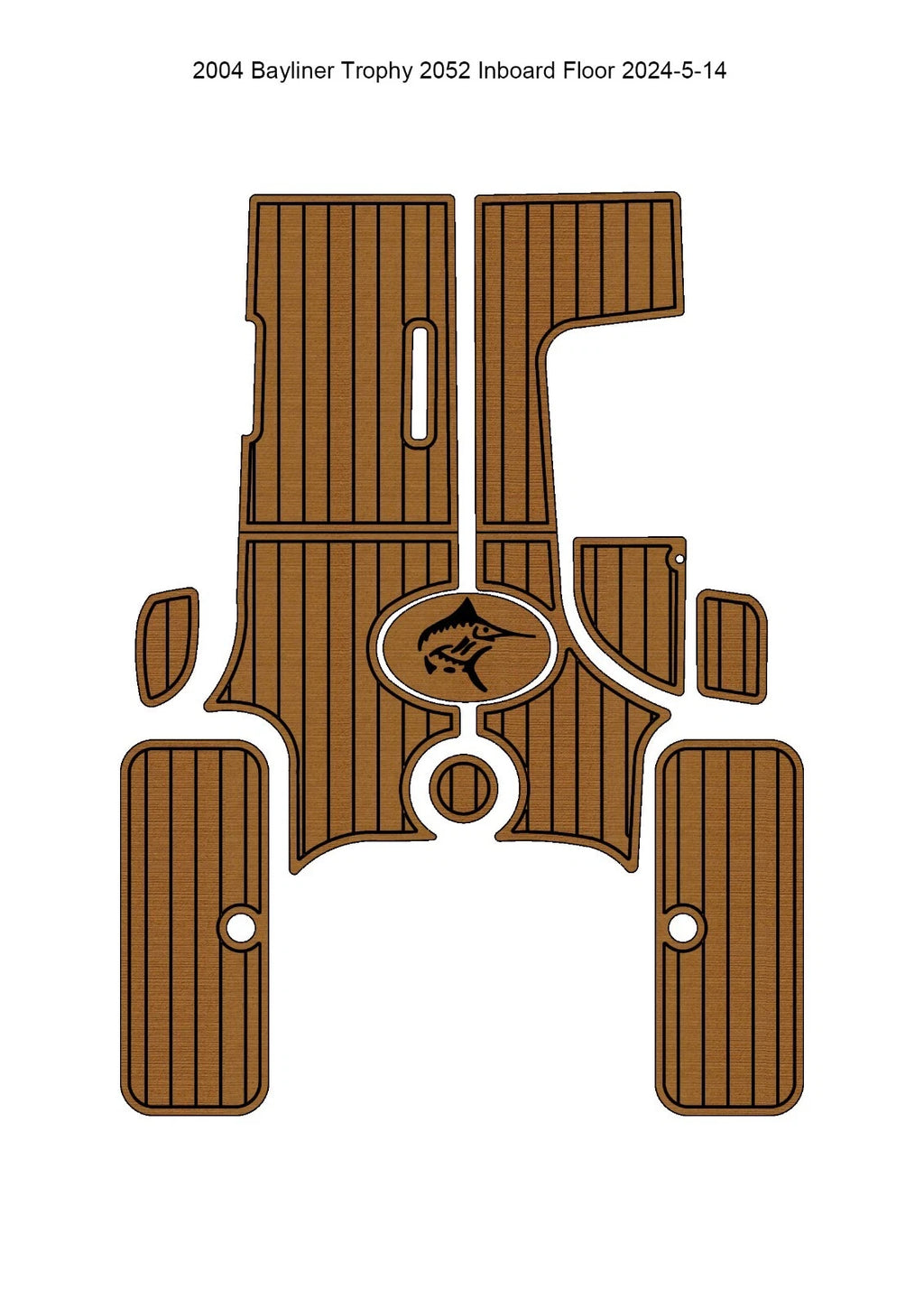 EVA Foam Faux Teak Deck Floor Pad Mat for Bayliner Trophy 2052 (2004)