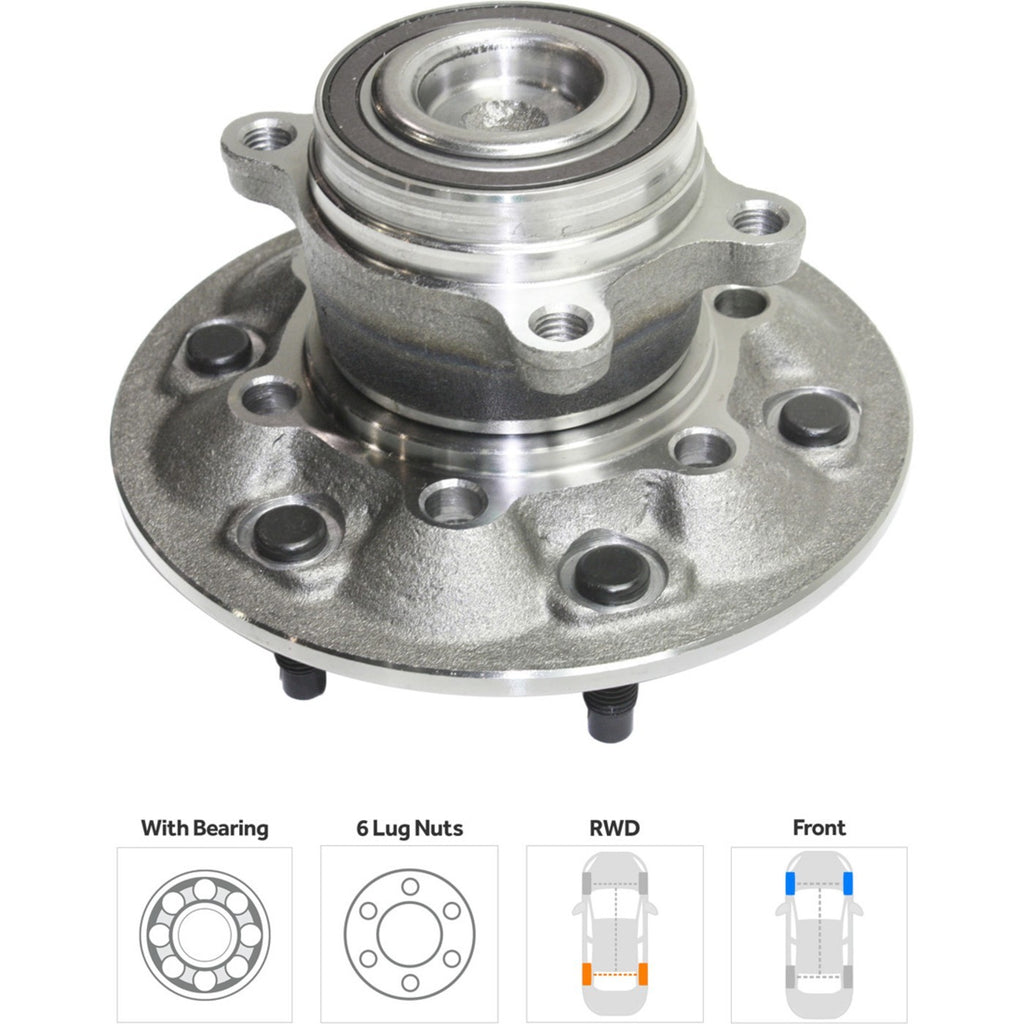 Wheel Hubs for Chevrolet Colorado (2009–2012) Front Left & Right with Bearing RWD