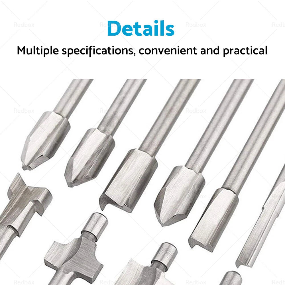Set of 10 3mm Titanium Mini HSS Router Bits for Electric Tools