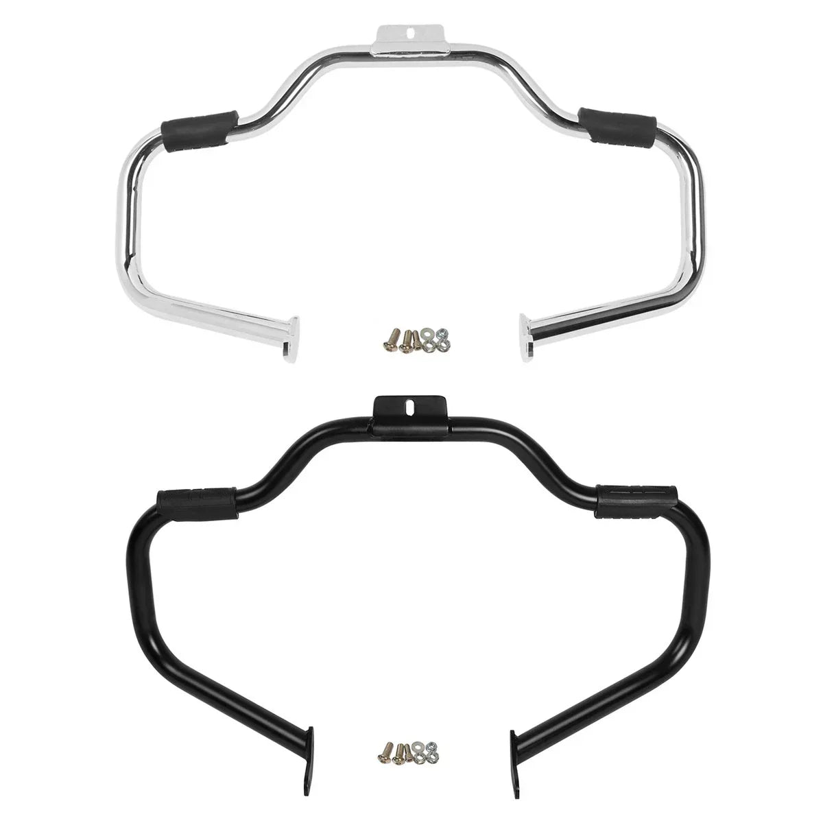 Chrome/Black Mustache Highway Engine Guard Crash Bar for Harley Softail (00-17)