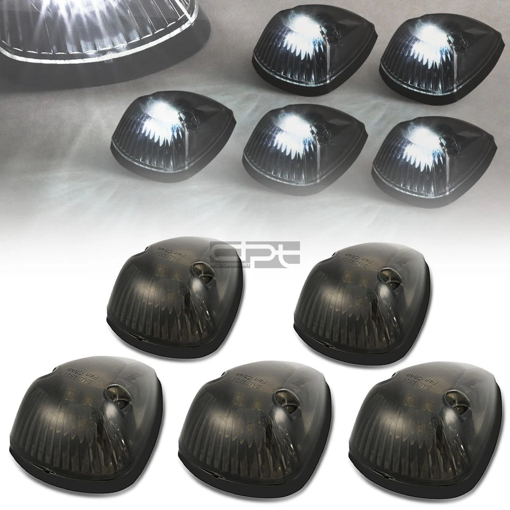 5Pcs Smoked Housing White LED Cab Roof Running Light for Dodge Ram (1994–1998)