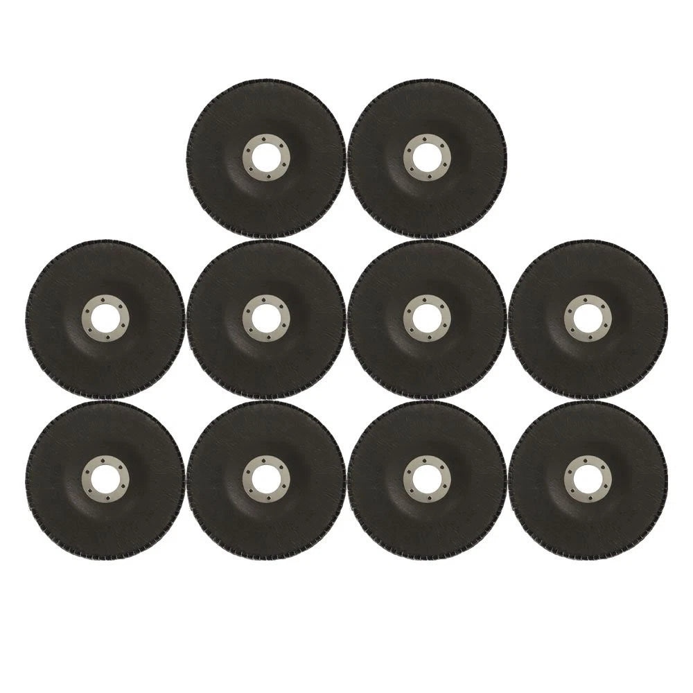 Set of 10 Zirconia Flap Discs for Angle Grinder (4.5" x 7/8", 40 Grit)