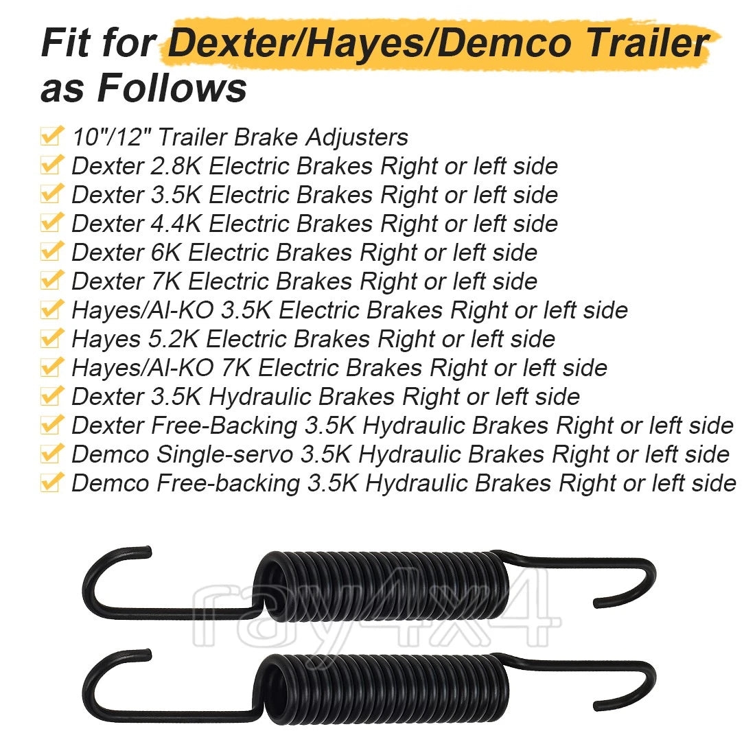 10" / 12" Trailer Brake Adjuster Springs for Dexter Hayes Demco (RHD)