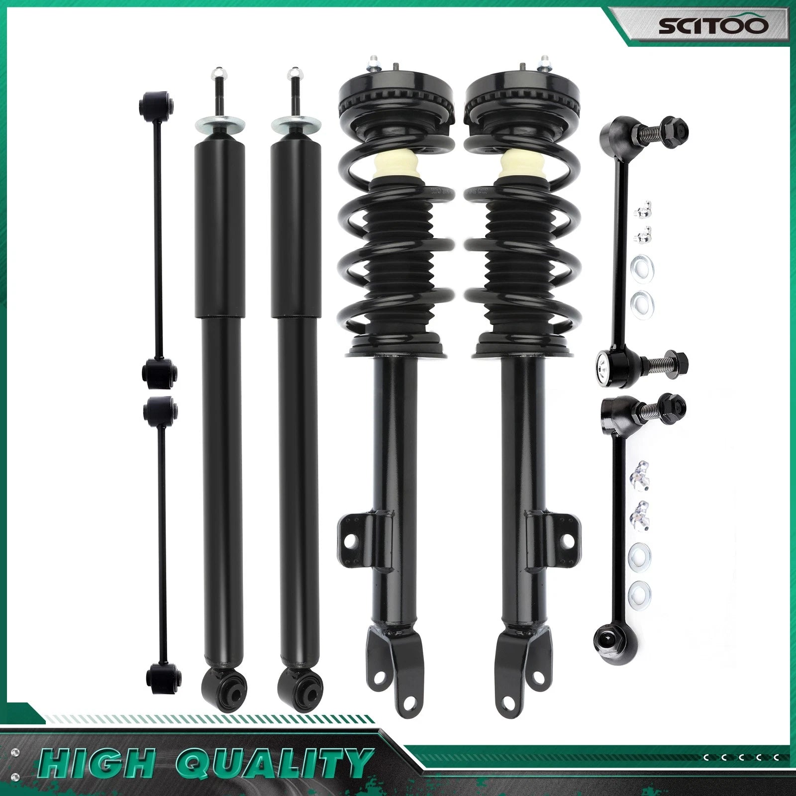 Set of 4 Front Struts Rear Shocks Sway Bars for Dodge Charger Challenger (2011–2019)