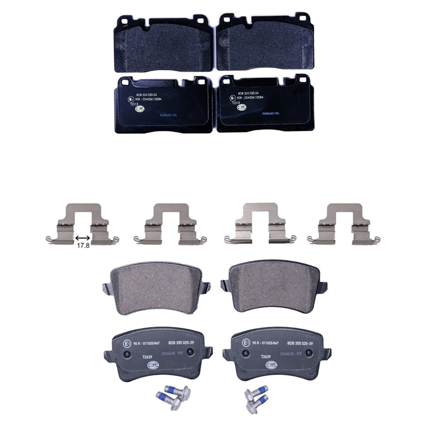 Hella Disc Brake Pads Kit for Audi Q5 (2013–2017) - Low-Metallic