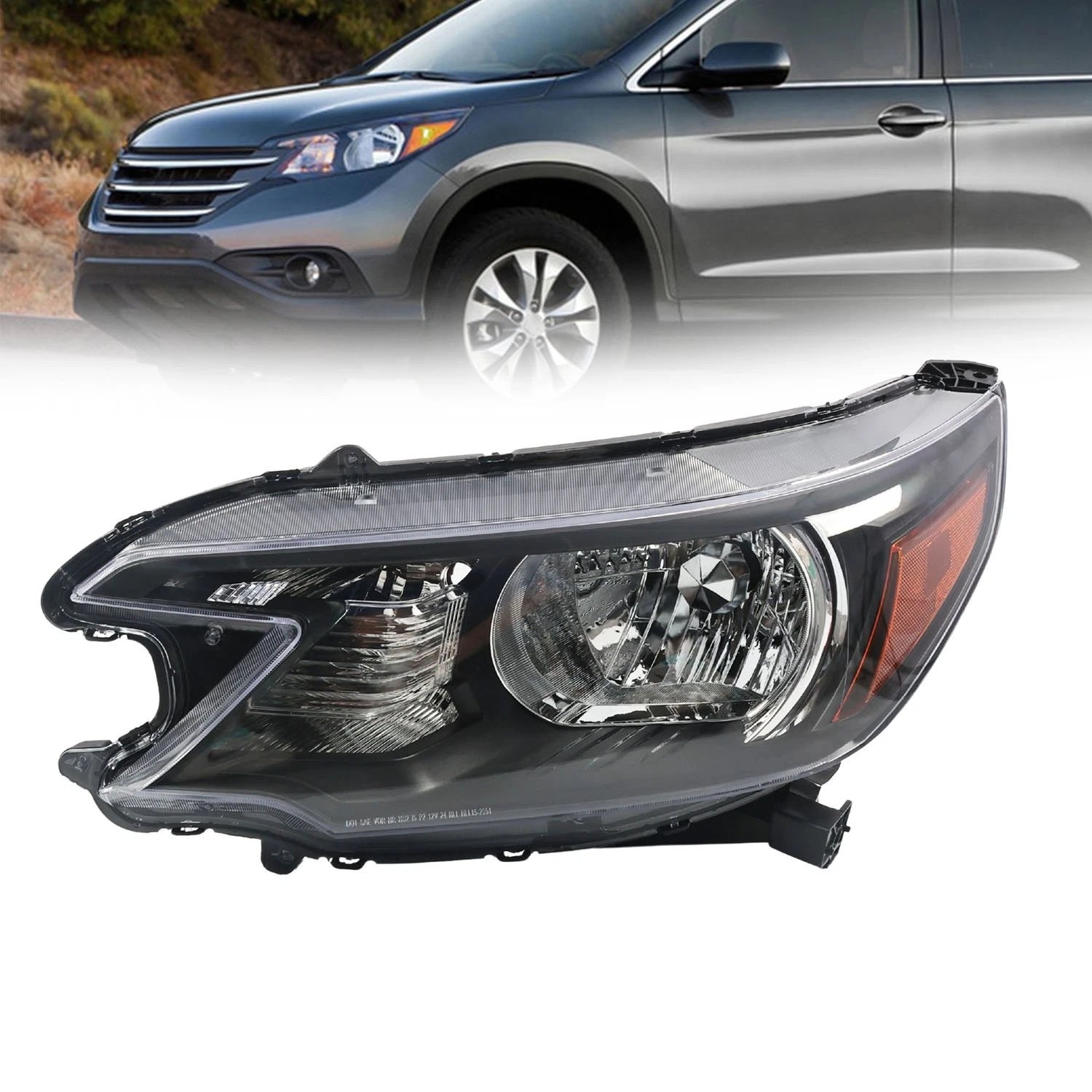 Halogen Left Driver Side Headlight for Honda CR-V (2012–2014)
