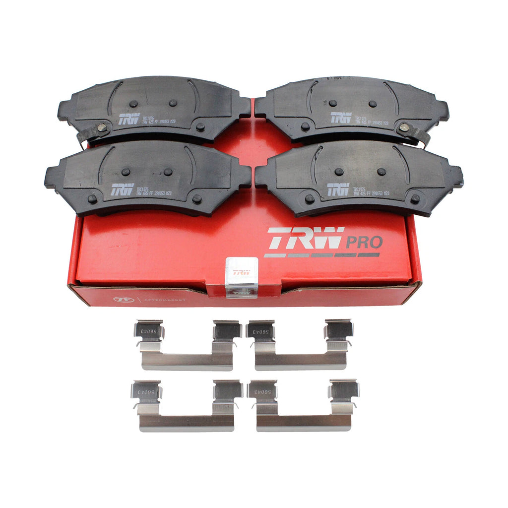 Set of 4 TRW Pro Front Ceramic Brake Pads with Clips for Buick Chevrolet Pontiac