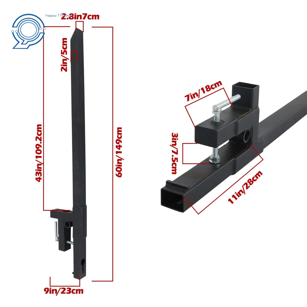 60" Clamp on Pallet Forks for Heavy Duty Quick Attach Buckets (2000 lbs)