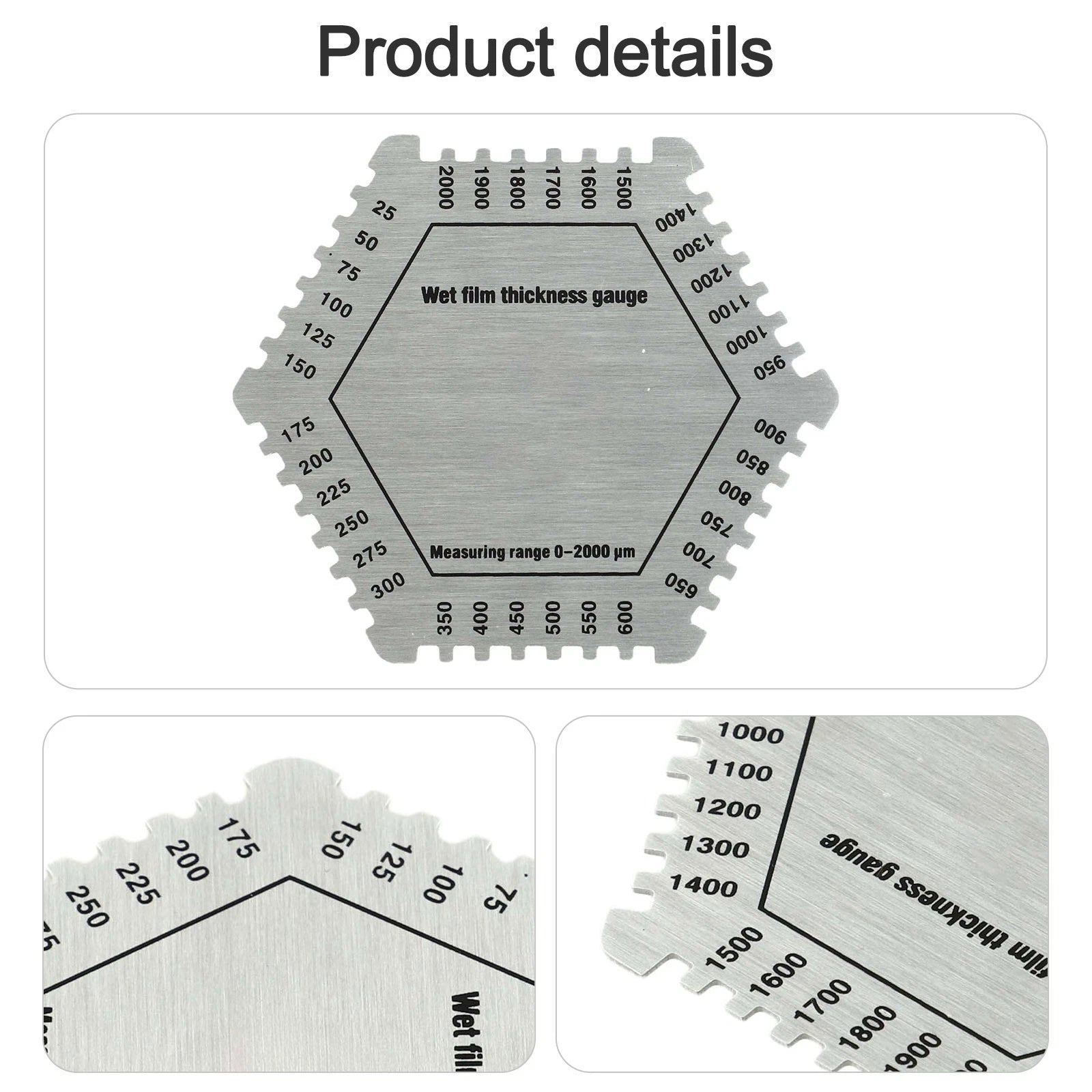 Hexagonal Wet Film Gauge for Accurate Measurement of Paint and Coatings