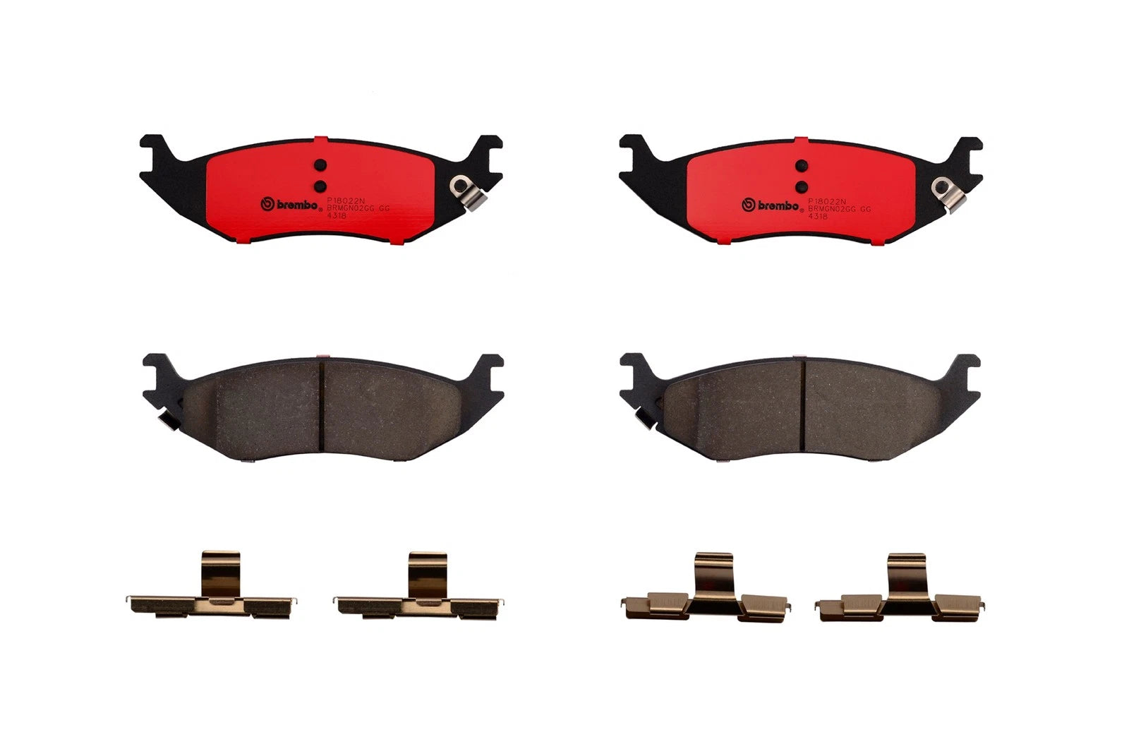 Set of 4 Brembo Rear Premium Ceramic Slotted Brake Pads for Dodge Ram 1500 (2002–2003)