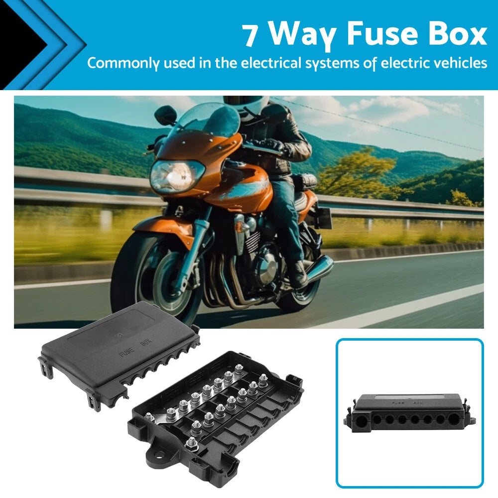 7 Way Multi Midi Fuse Block Box Holder for Car Auto Battery (12V–32V)