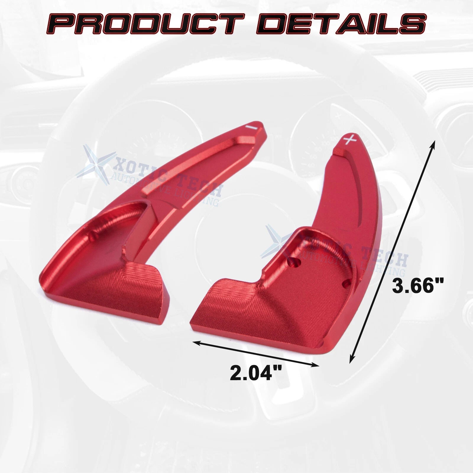 Red Aluminum Paddle Shifters for Dodge Charger Challenger Durango (2015-2024)
