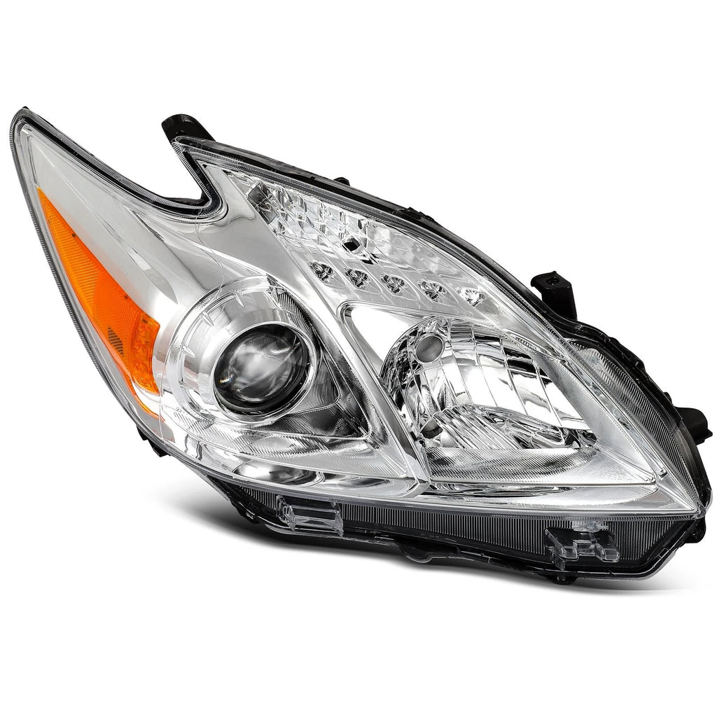 Pair of Projector Headlights Assembly Chrome for Toyota Prius (2010–2011)