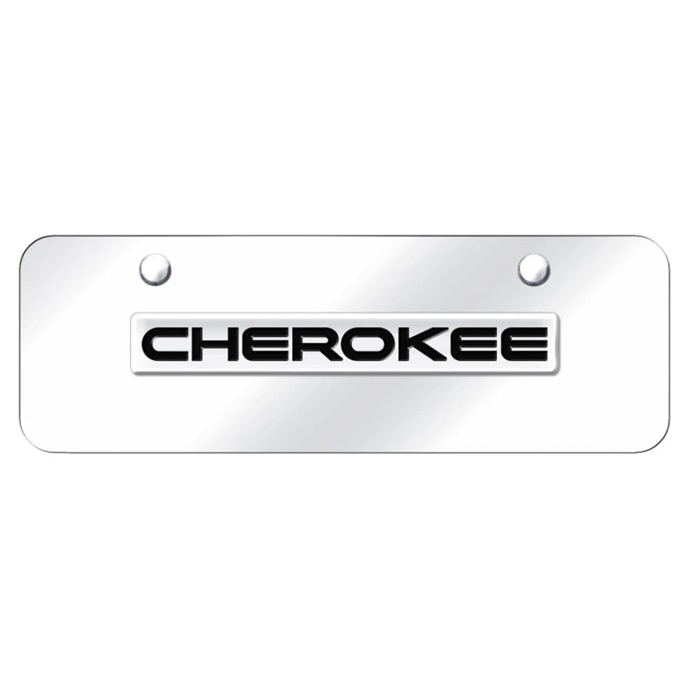 Chrome Name on Chrome Mini License Plate - Officially Licensed for Jeep Cherokee