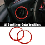 2 Pcs Air Conditioning Outer Vent Rings Trim Cover for Toyota Subaru 