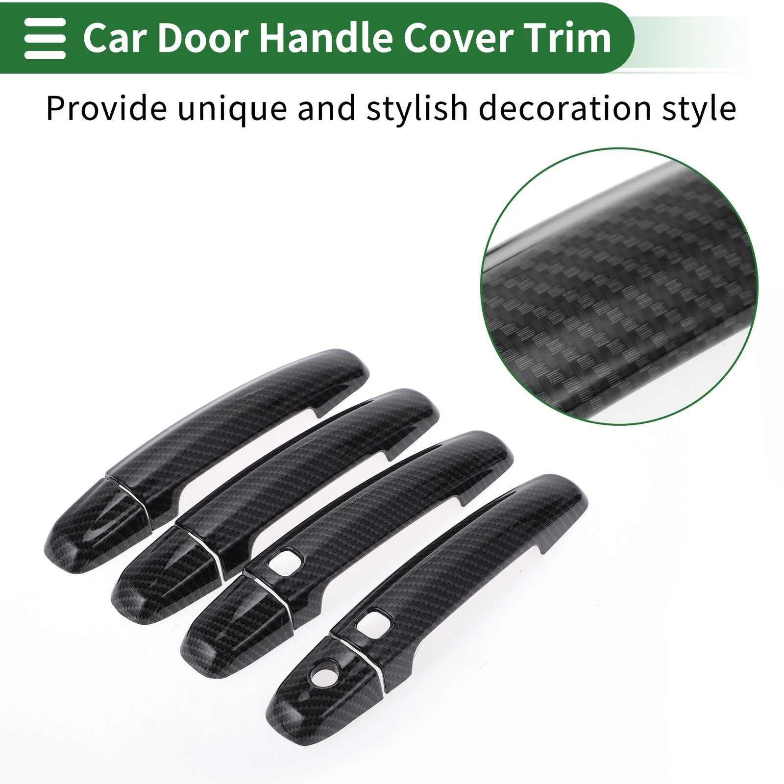 Car Door Handle Cover Trim for Suzuki Swift Vitara S-CROSS (Carbon Fiber)
