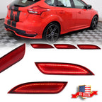 Red LED Rear Bumper Reflector Tail Lights for Ford Focus Hatchback (2015–2018)