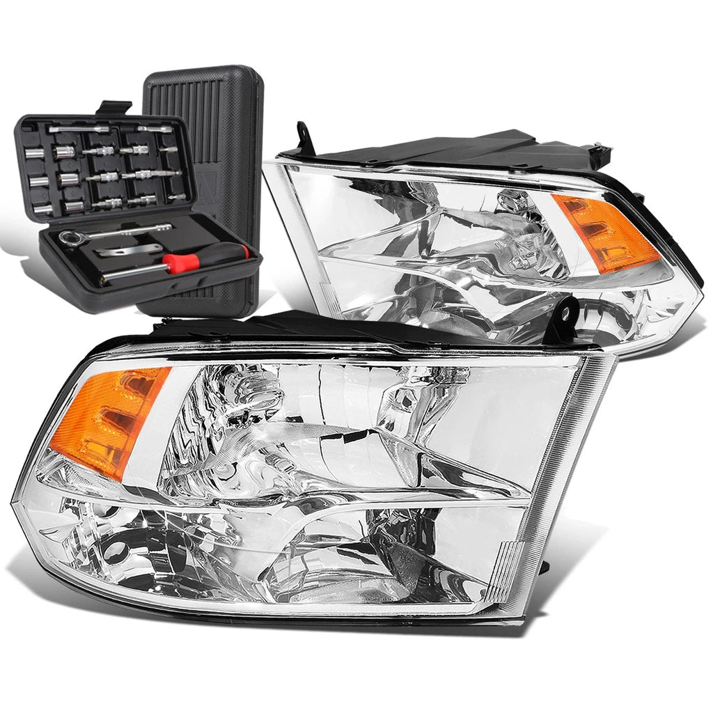 Chrome/Amber Side Headlight Lamps for Dodge Ram Pickup (2009–2018)