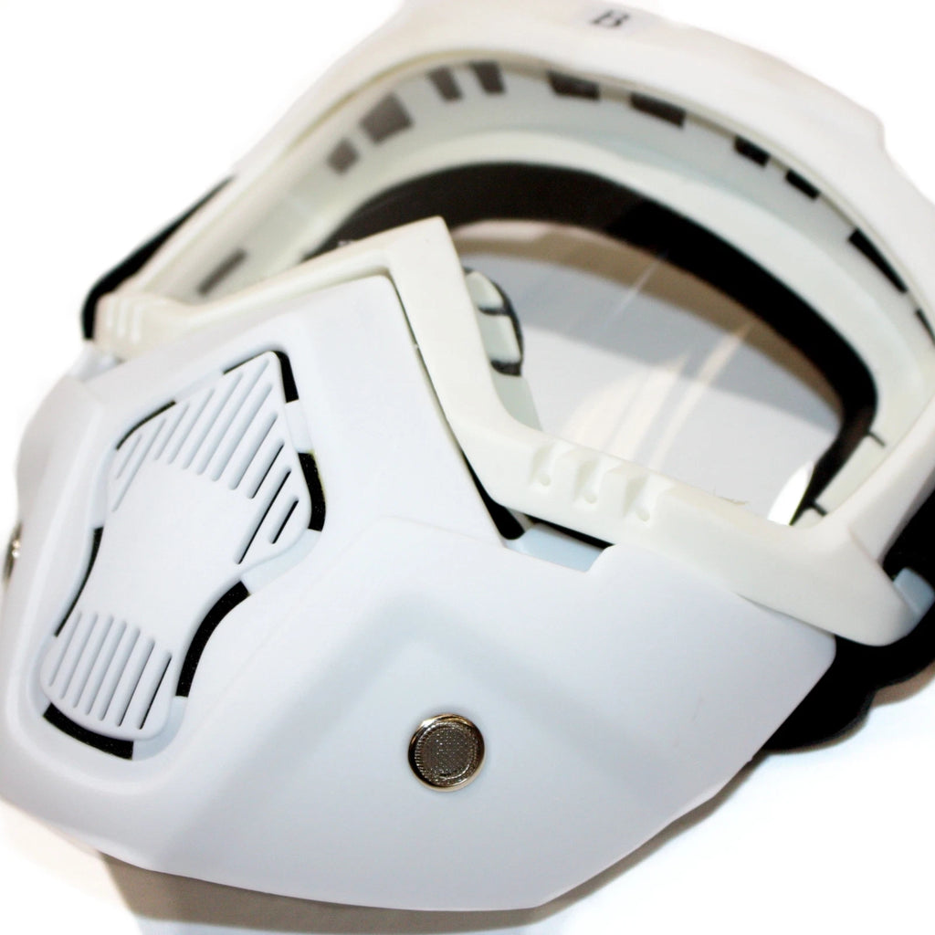 Full Face Paintball Airsoft Mask for Motorcycle (Clear, Tactical, Detachable)