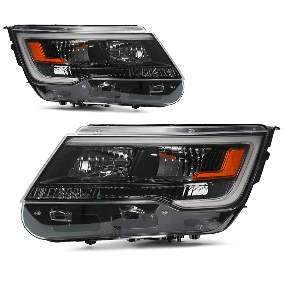 Set of 2 Halogen Headlights for Ford Explorer (2016–2018) w/ Police Interceptor
