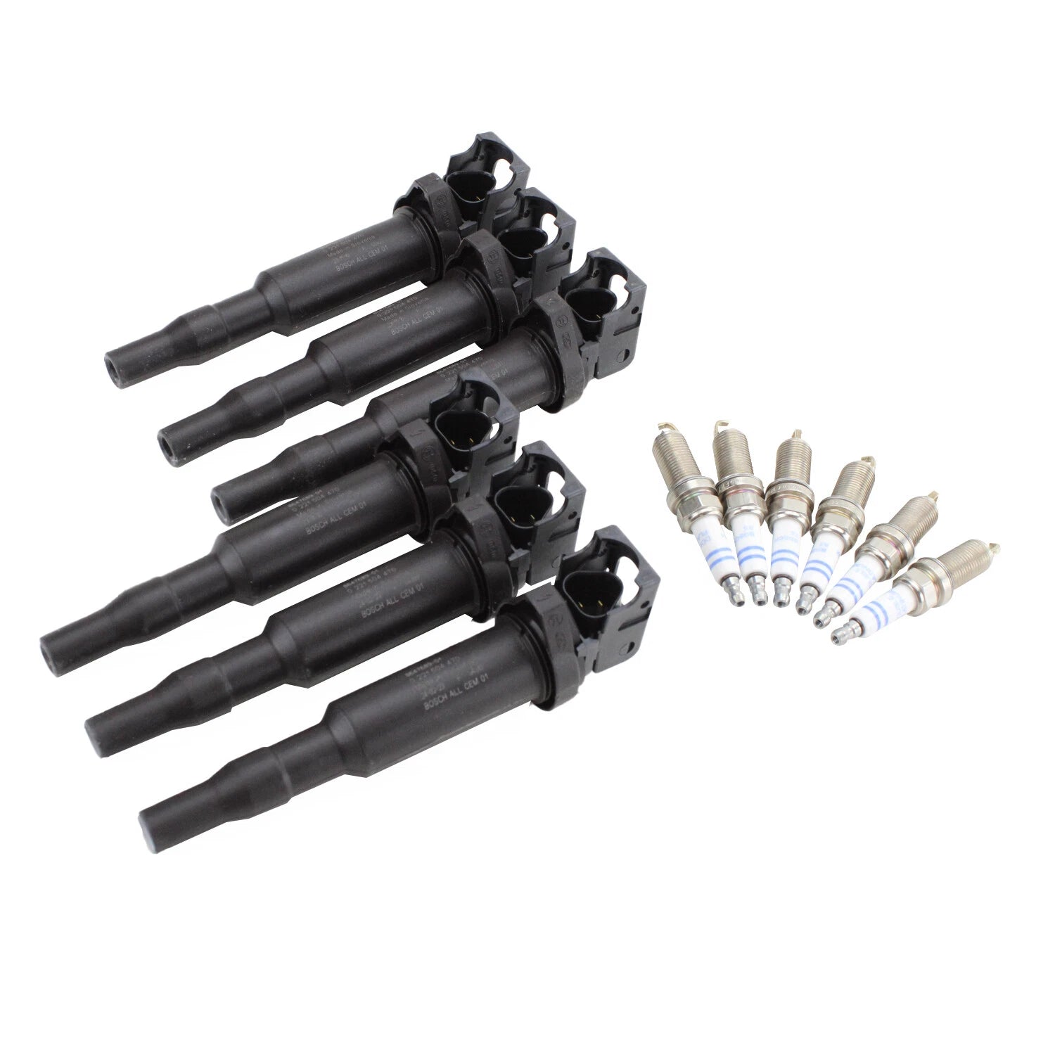 Set of 6 OEM Bosch Ignition Coils + 6 Spark Plugs for BMW 3 5 Series Z4 (2000–2006)