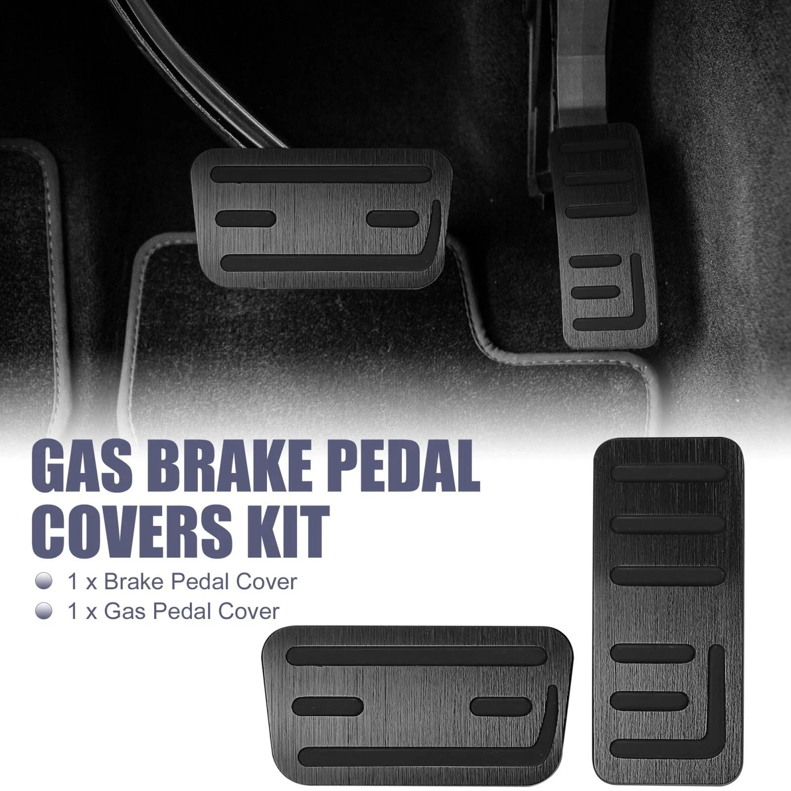 Foot Pedal Brake Gas Pad Kit for Honda Fit (2021) - Non Slip Black