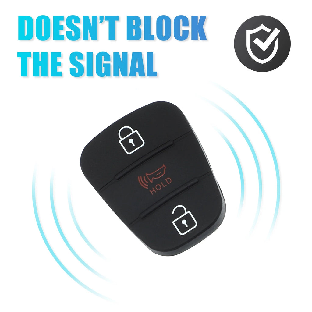 3X Rubber Keypad Case Cover for Hyundai (734301754996)