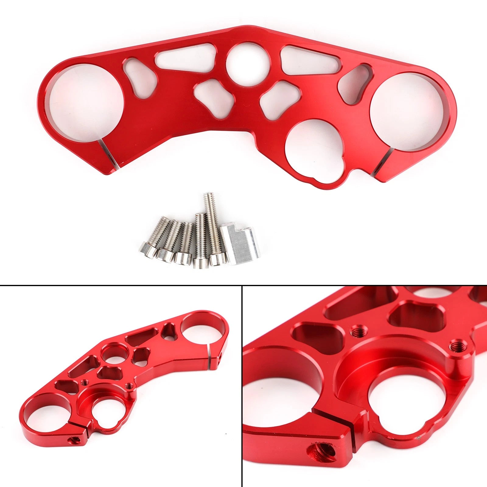 Lowering Triple Tree Front Upper Top Clamp for Suzuki GSXR 600 750 1000 (2001–2023) Red