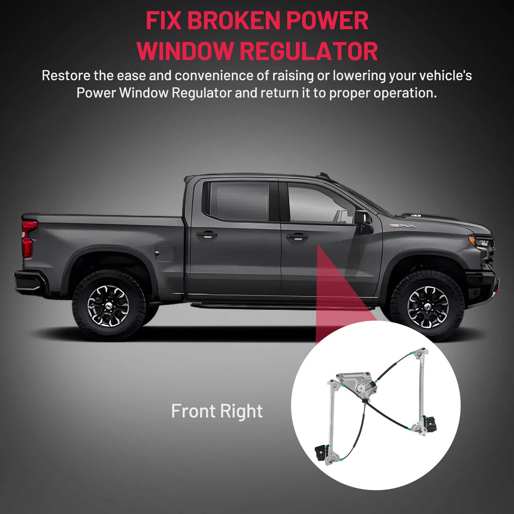 Power Window Regulator w/o Motor for Ford Mustang (2010–2014) Front Passenger