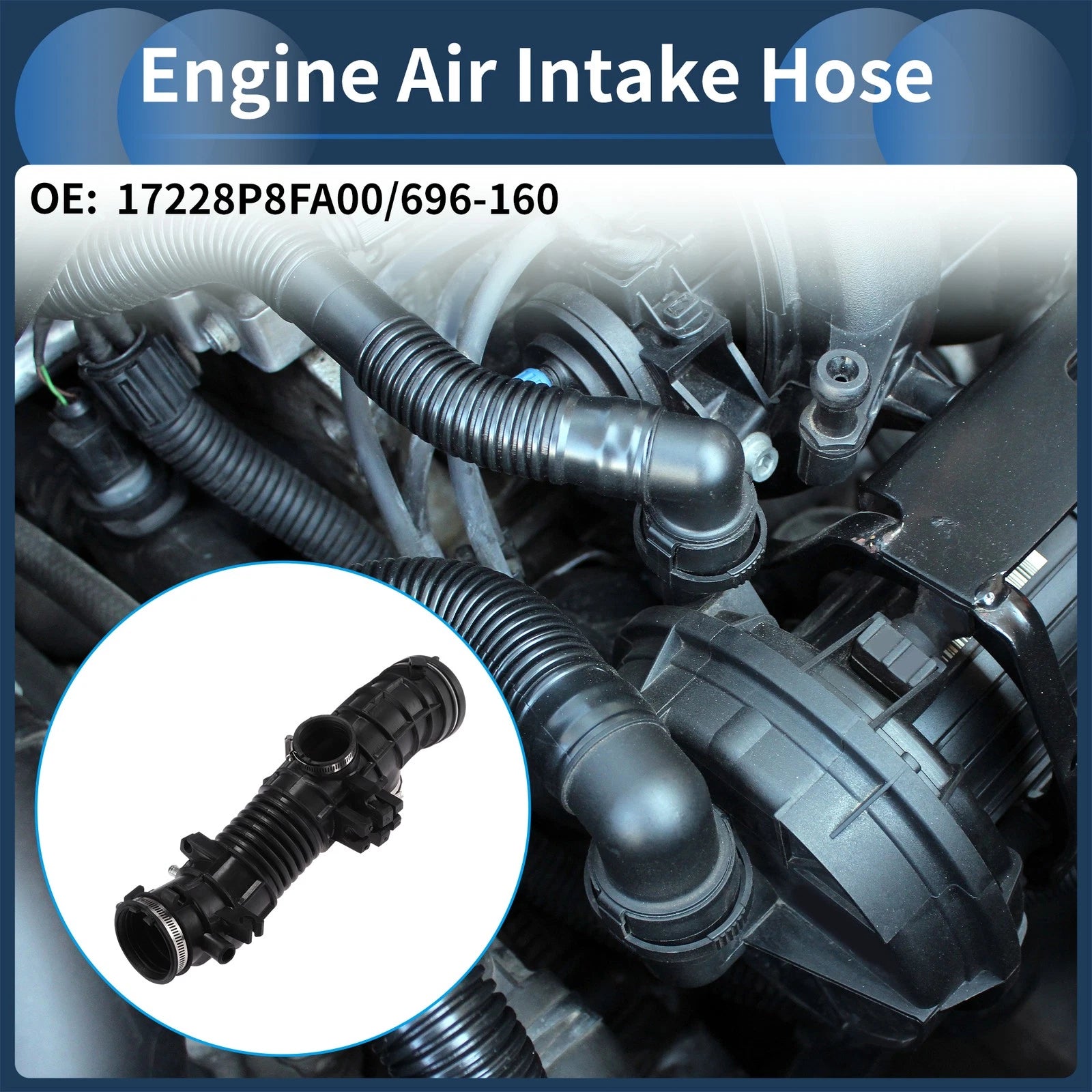 Engine Air Intake Hose for Honda Odyssey (1999–2001) 17228P8FA00 Rubber