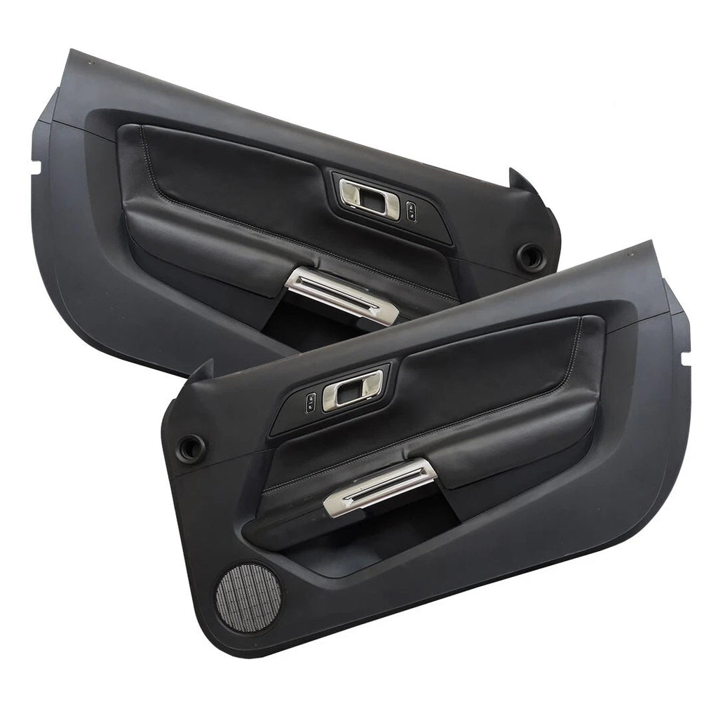 PVC Leather Door Panel Insert for Ford Mustang (2015–2020) Black