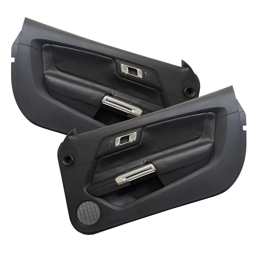 PVC Leather Door Panel Insert for Ford Mustang (2015–2020) Black
