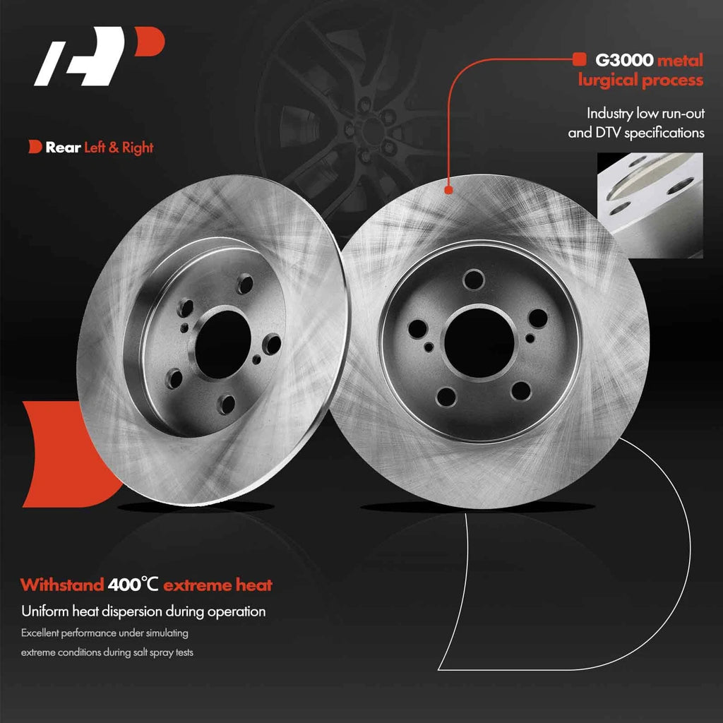 Rear Disc Brake Rotors for Toyota Corolla Prius Matrix (2009–2022)