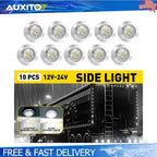 10X White Strobe Marker Lights 3/4 Inch LED for Truck Trailer