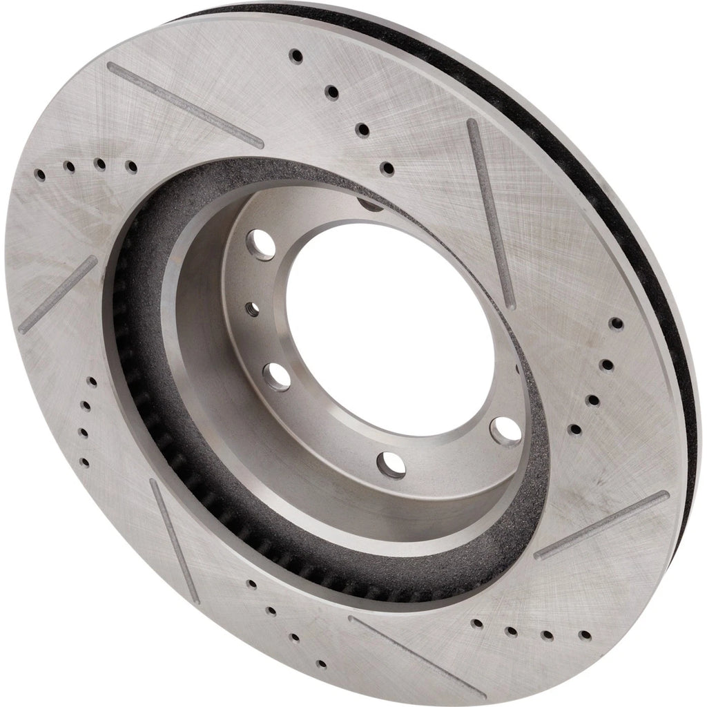 Disc Brake & Pad Kit for Tacoma (2005–2015) Front Cross-Drilled Ceramic