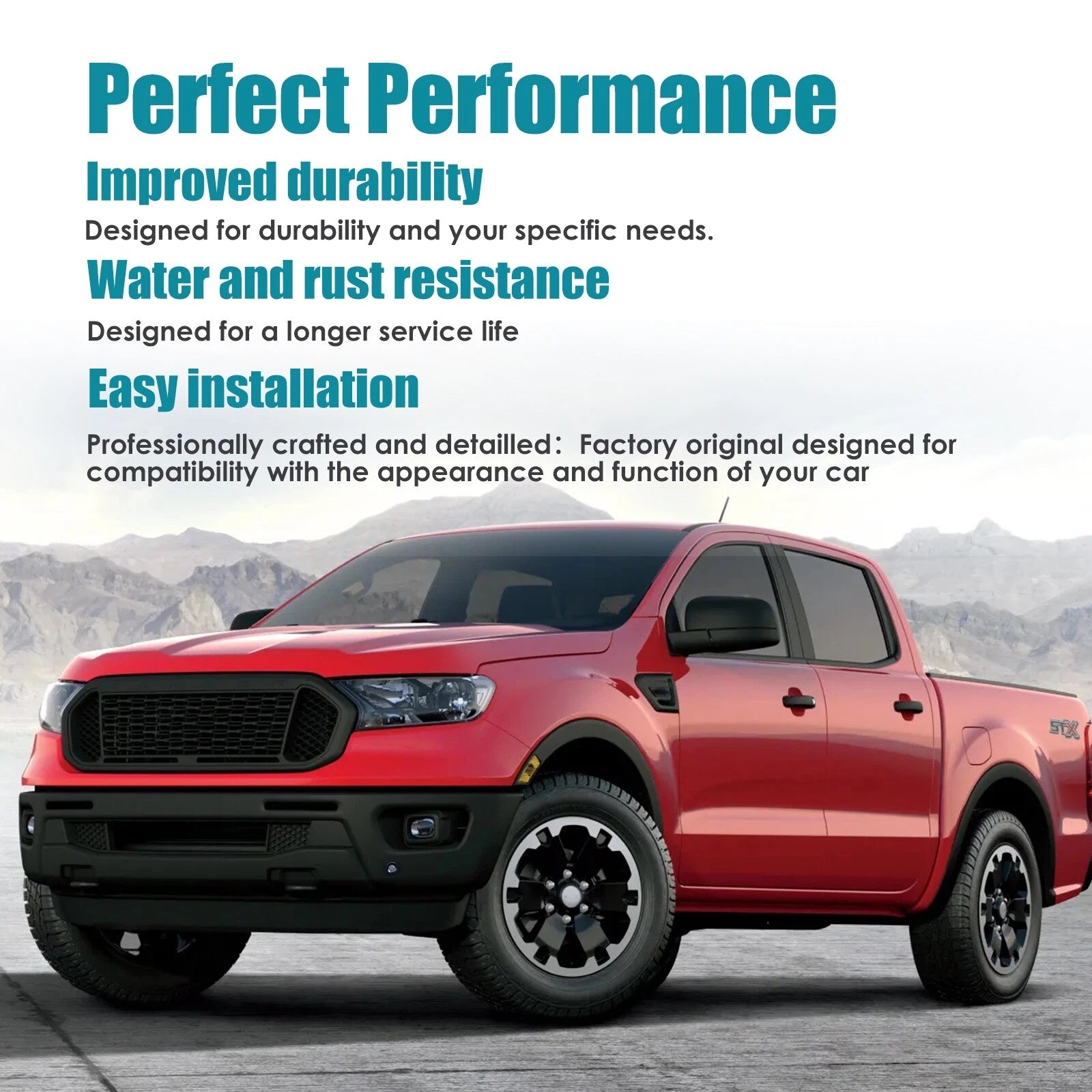 Black Steel Front Bumper Face Bar for Ford Ranger (2019–2023)
